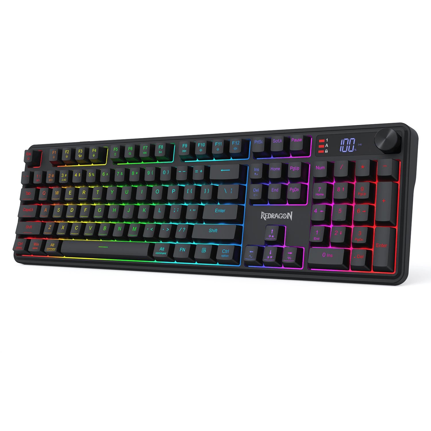 Redragon RM104 PRO VOLCANO RGB Wireless Membrane Gaming Keyboard - Black - Image 3