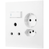 Ellies 3 Way (3 Pin; SANS 164-2; Schuko) Single Switch Socket 4x4 (100mmx100mm) -WT