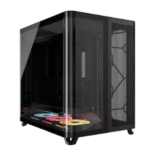 Corsair AIR 5400 LX-R RGB iCUE LINK Triple Chamber Mid-Tower PC Case - Black