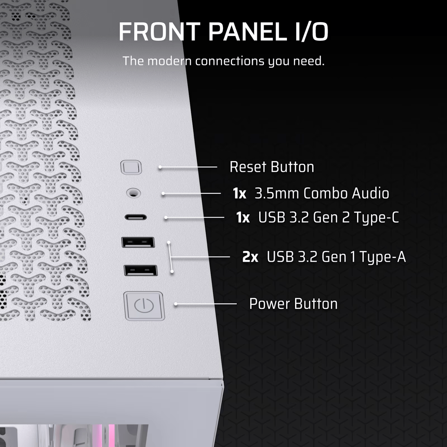 Corsair 3500X RS-R ARGB Mid-Tower PC Case – White - Image 4