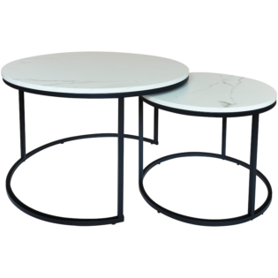 Everfurn Nile Nesting Coffee Table - Marble White